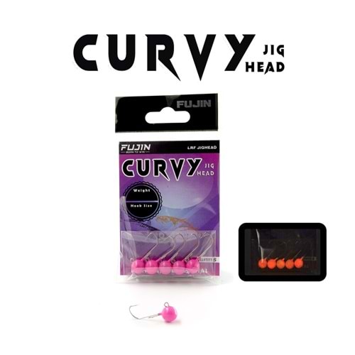 Fujin Curvy Pink Glow Jig Head 4