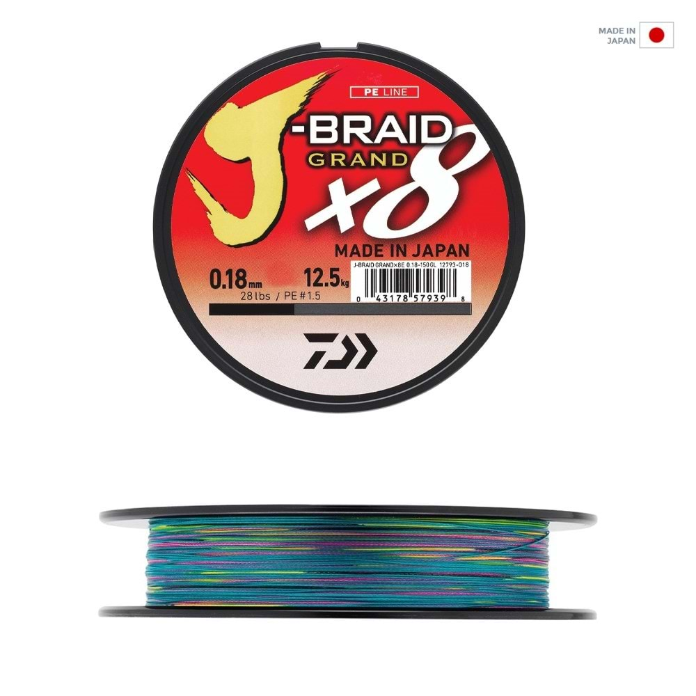 Daiwa JB Grand 8B 300m Multi Color İp Misina - 0,24 MM