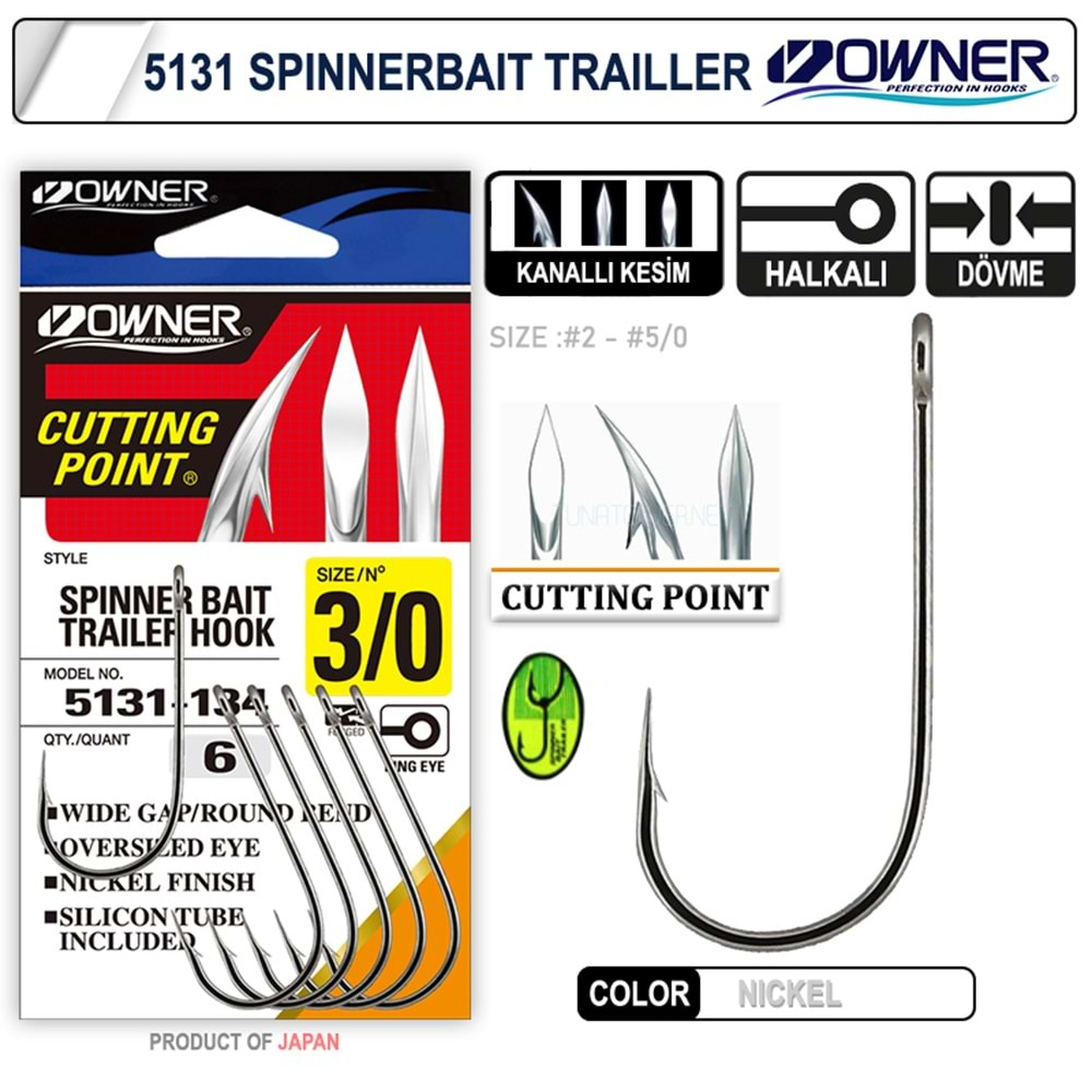 Owner 5131 Spinner Bait White İğne - 2/0