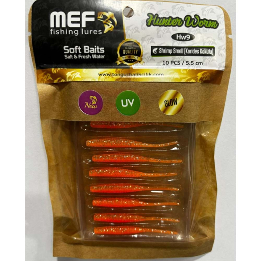 Mef Hunter Worm 5.5cm 10 Adet LRF Silikonu - HW12