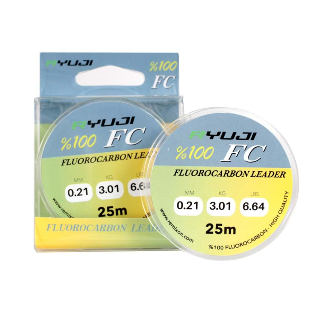 RYUJI FLUORO CARBON LEADER 25M, MİSİNA-0,37 MM