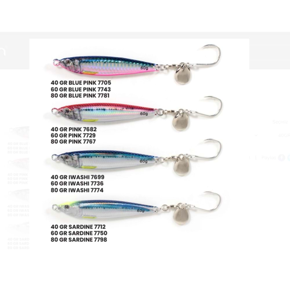 Seabor Metal Go 9cm 40gr Jig Yem - BLUE PINK