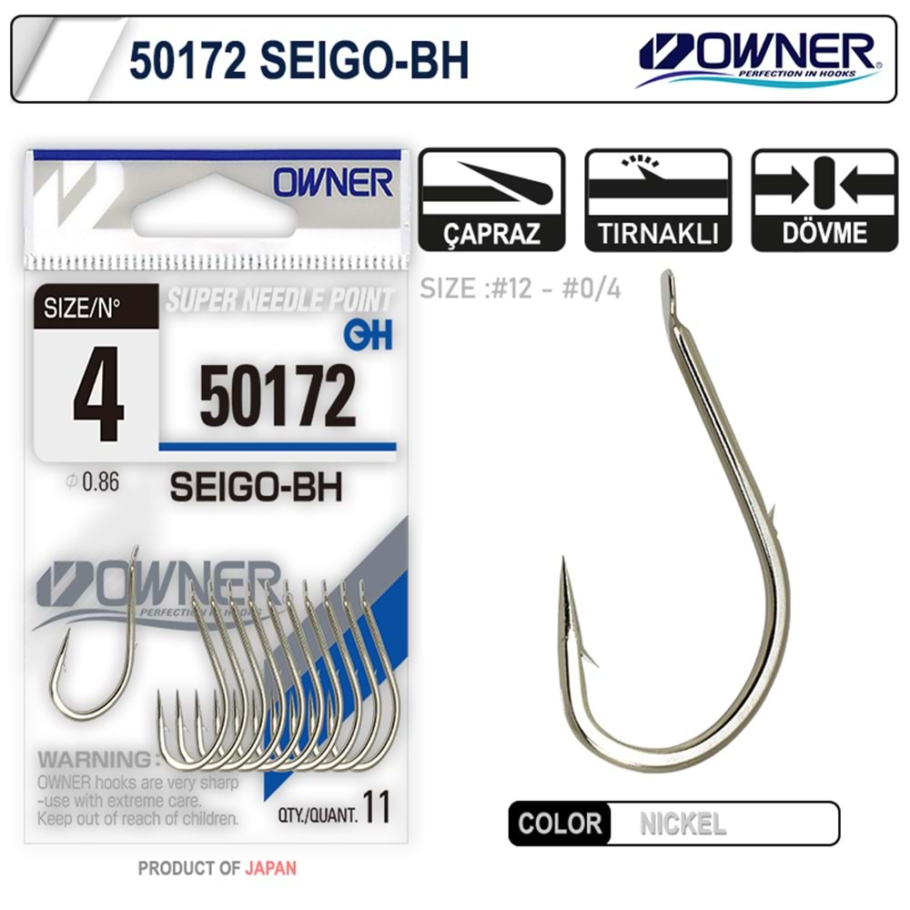 Owner 50172 Seigo-Bh Nickel White İğne - 2/0