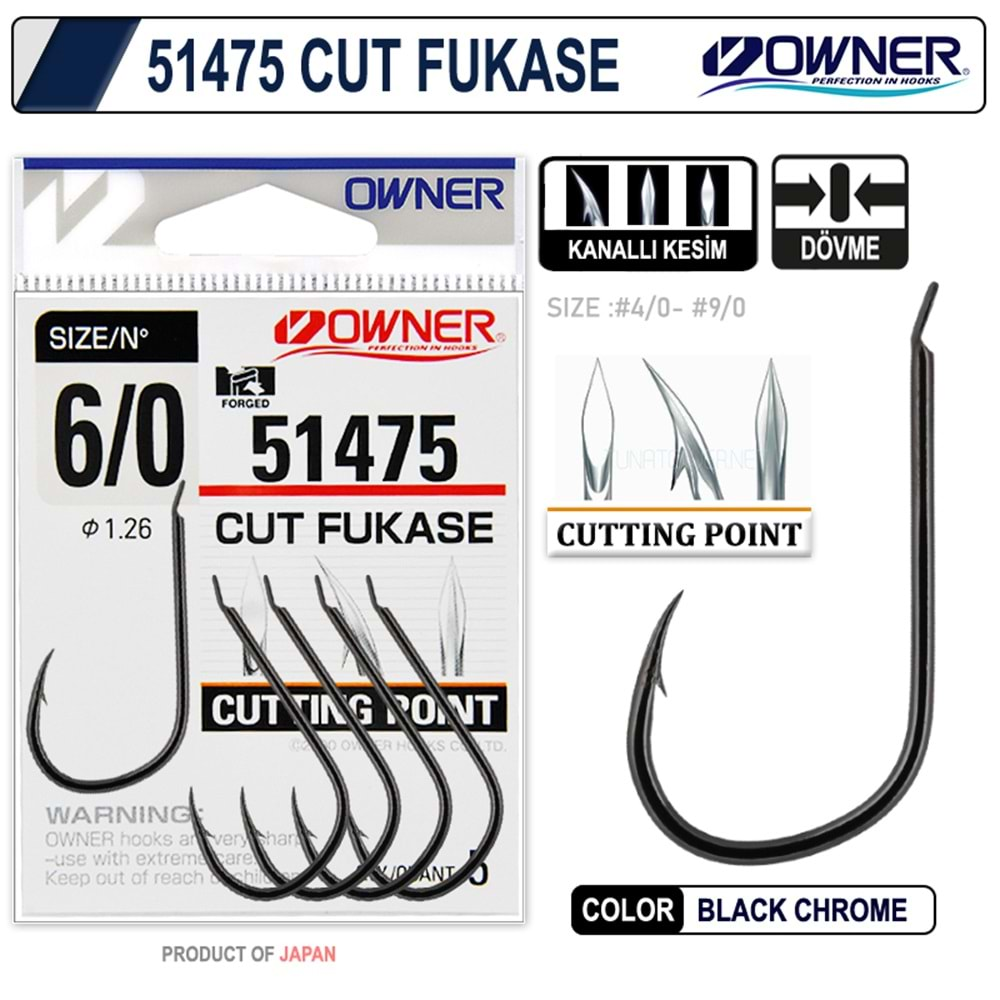 Owner 51475 OC Fukase Black Chrome İğne - 5/0