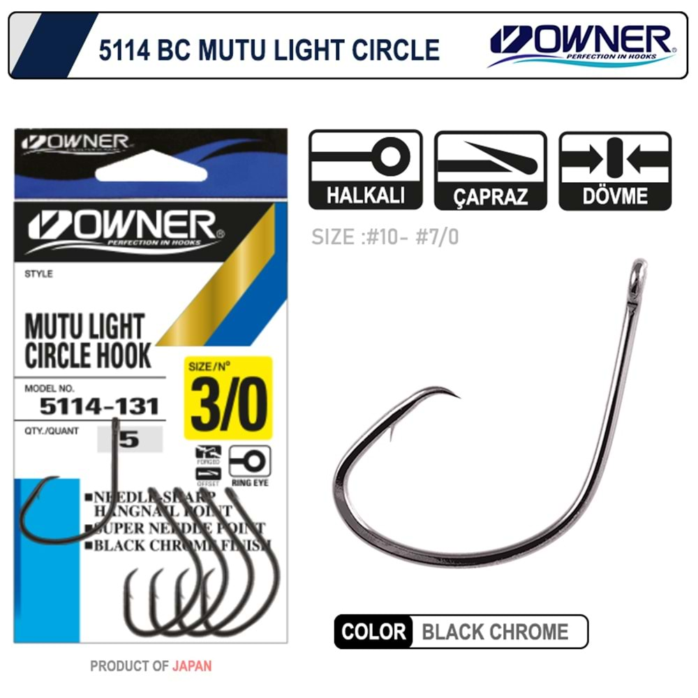 Owner 5114 Mutu Light Black Chrome İğne - 6