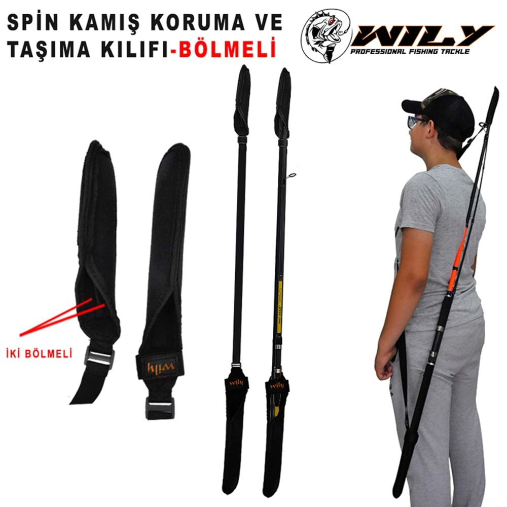 Wily Neopren Spin Kamış Koruma Taşıma Kılıfı- BÖLMELİ