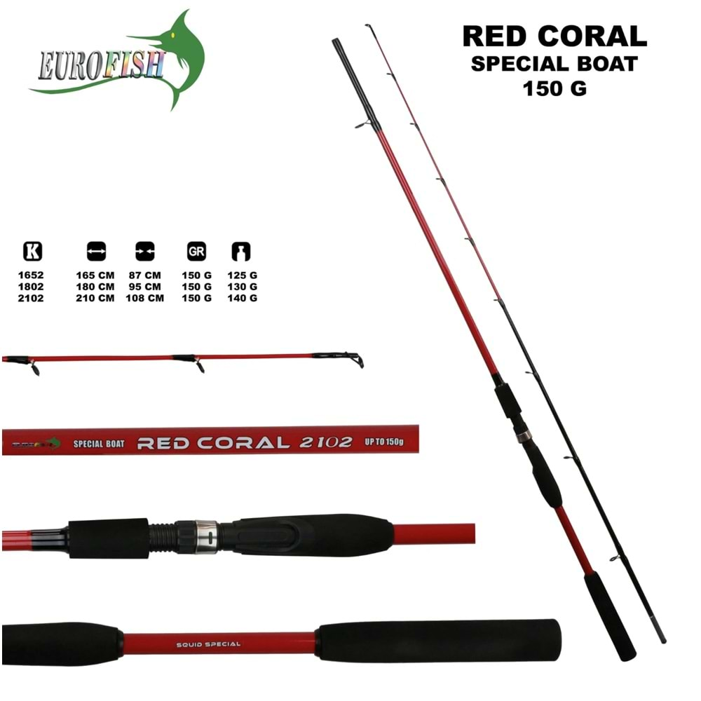 Eurofish Red Coral 180 cm 150 gr 2 Parça Bot Tekne Kamışı