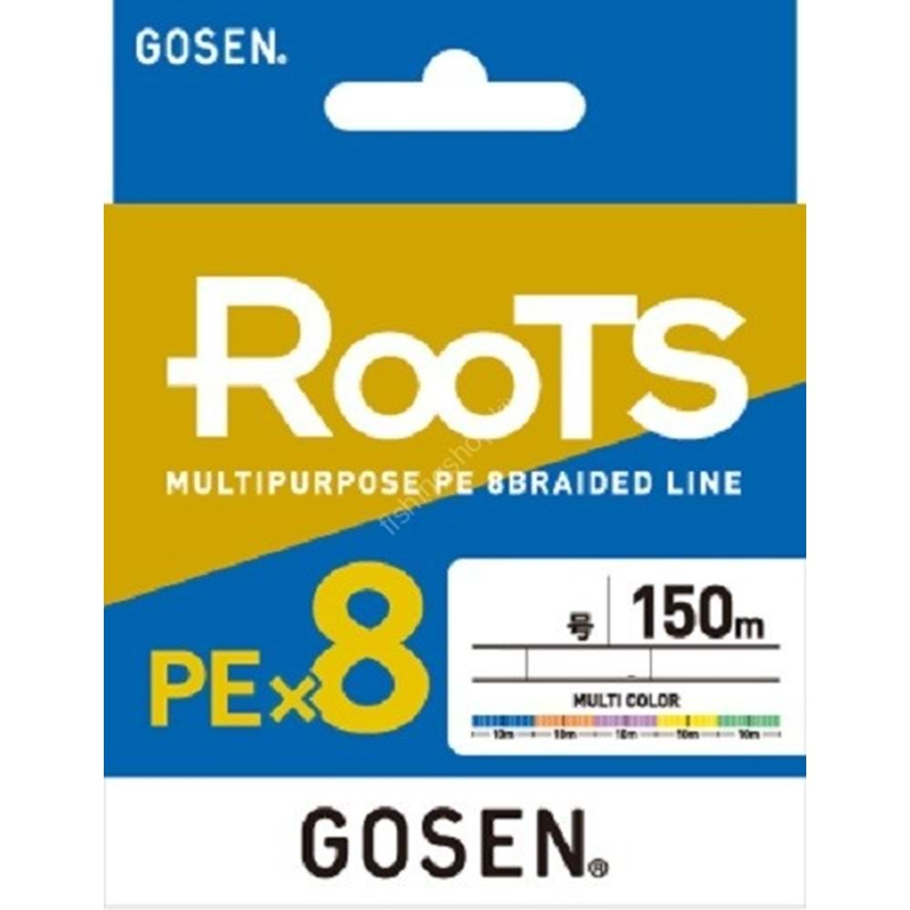 Gosen X8 Roots PE 8 Örgü Spin İp Misina 150mt Multi Color - 20 LB