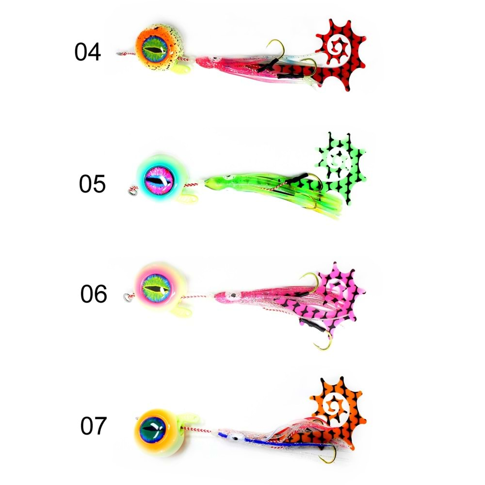 Captain 3644 Cornea UV 3D Eye 100gr Tai Rubber Slider Jig - 05