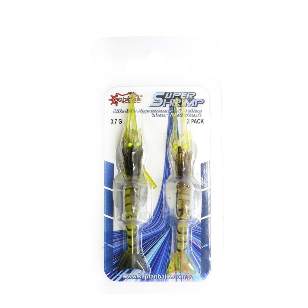 Captain 3048 Magic Shrimp 2li SET 3D Silikon Karides 50mm 3.7gr