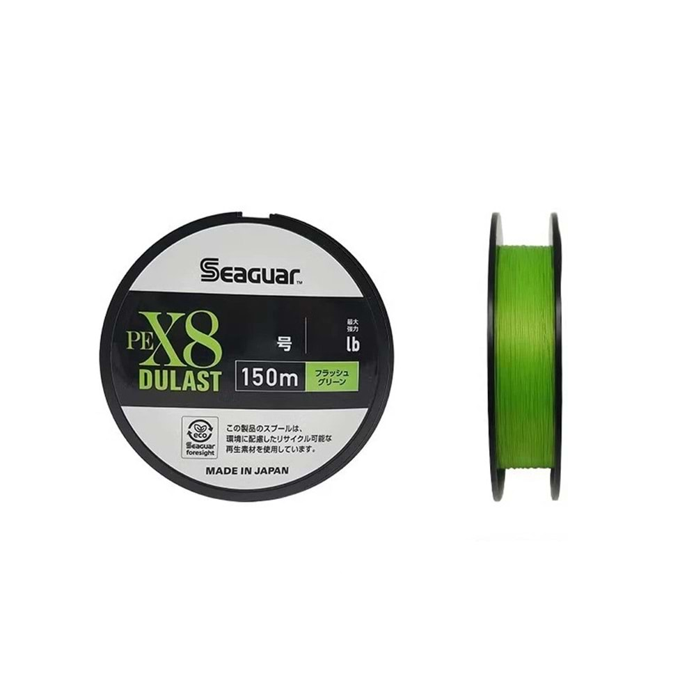 Seaguar Dulast PE 8 Örgü Spin İpi 150mt- Flash Green - PE 1.2 - 0.185MM