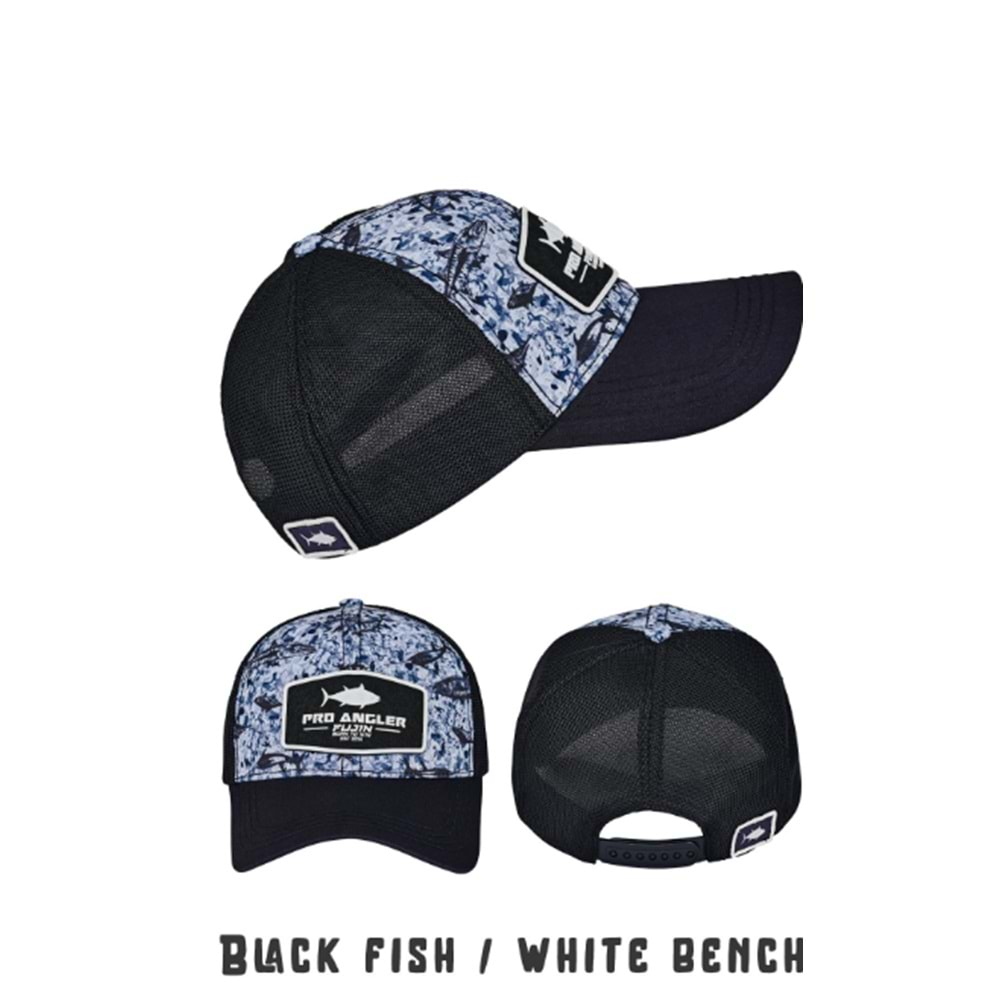 Fujin Pro Angler Şapka- Black Fish White Bench