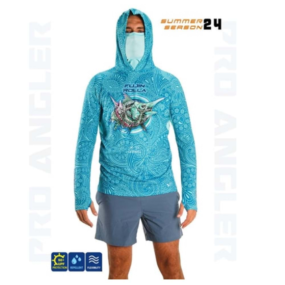 Fujin Rolla S24 Buff&Hoodie Swordfish Mint - L