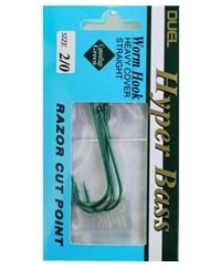 Duel Hyper Bass Worm Hook Green İğne 4 pcs