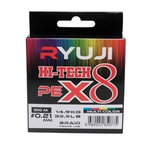 Ryuji Hi-Tech X8 300m Multi Color İp Misina - 0,23 MM