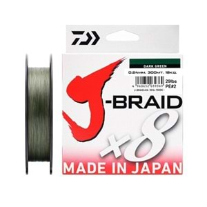 Daiwa JBraid 8B Koyu Yeşil 300m İp Misina - 0,18mm