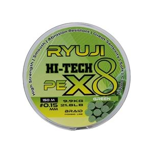 Ryuji X8 150m Green İp Misina - 0,17 MM