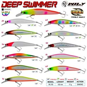 Wily Deep Swimmer 10 cm Maket Balık 17 gr Sinking - 45