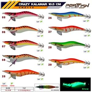 Portfish Crazy Kalamar Zokası 3 gr Kurşunlu 10,5 cm - #06