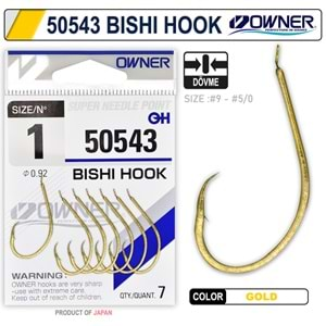 Owner 50543 Bishi Hook Gold İğne - 3/0