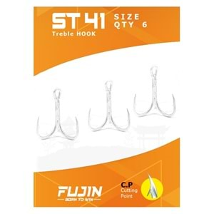 Fujin ST41 Üçlü Maket Balık İğnesi Nickel 4