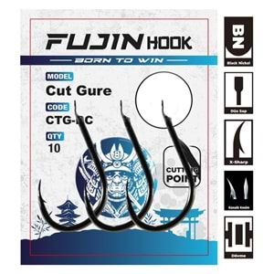 Fujin Cut Gure Deliksiz Düz Olta Kancası 10