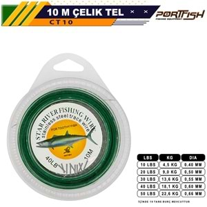 Portfish Çelik Telli 10 metre - PORTFISH - 50 LBS