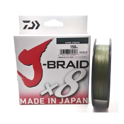 Daiwa JBraid 8B Koyu Yeşil 150m İp Misina