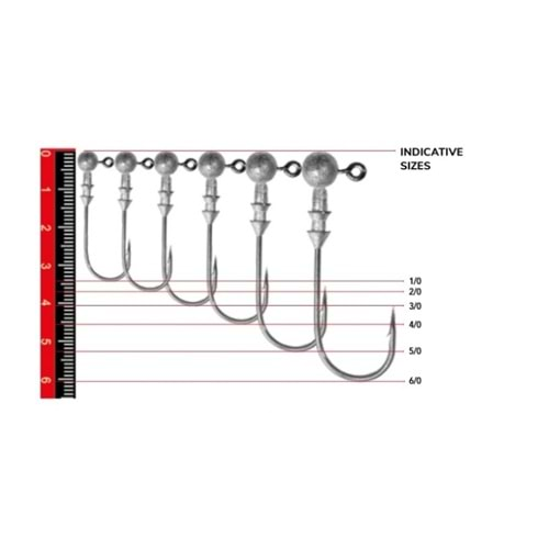 Nomura NM90005030 Round Jig Head 3lü Paket İğne:3/0no 5gr