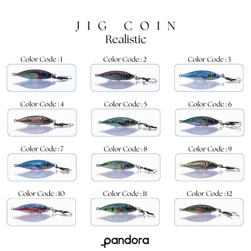 Pandora Balıkçılık Realistic 10 Gr Jig Coin