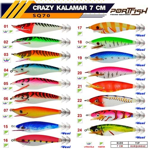 Portfish Crazy Kalamar Zokası 7 cm