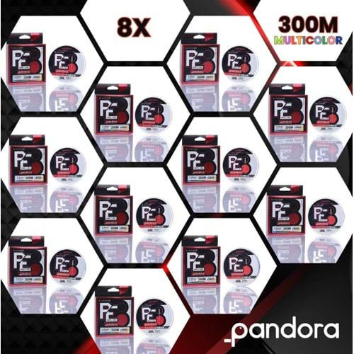 Pandora Balıkçılık PE- 8 8X 300 Mt Multicolor