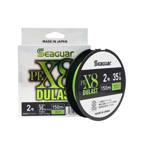 Seaguar Dulast PE 8 Örgü Spin İpi 150mt- Flash Green