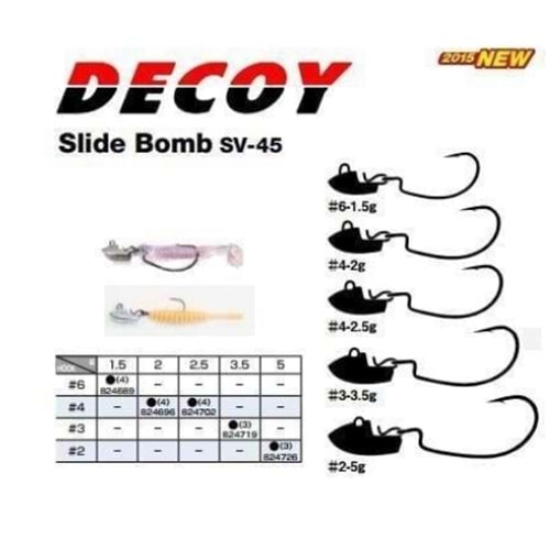 DECOY SV-45H Slide Bomb Heavy Jig Head